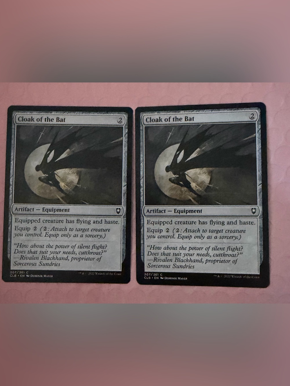 Cloak of the Bat Magic: The Gathering Card - Black x2